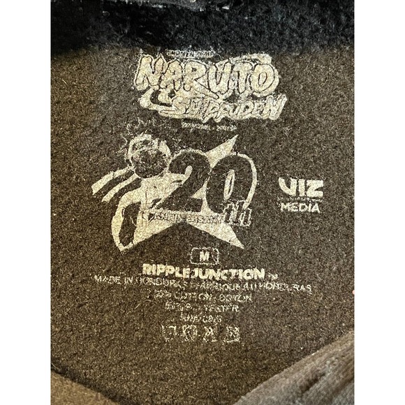 Naruto Shippuden Naruto HaTake Kakashi 20th Anniversary Black Hoodie Sz M - Picture 7 of 13